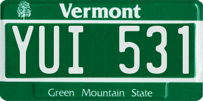 VT license plate YUI531