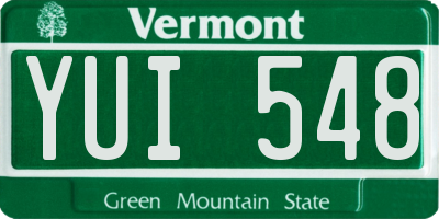 VT license plate YUI548