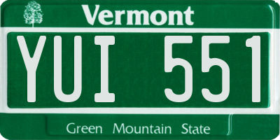 VT license plate YUI551