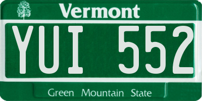 VT license plate YUI552