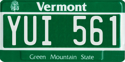 VT license plate YUI561