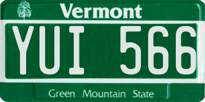 VT license plate YUI566