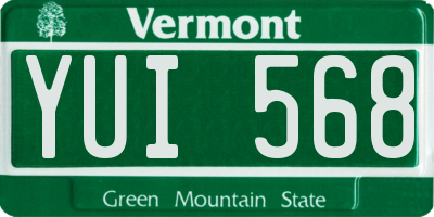 VT license plate YUI568