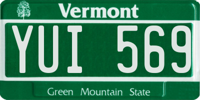 VT license plate YUI569