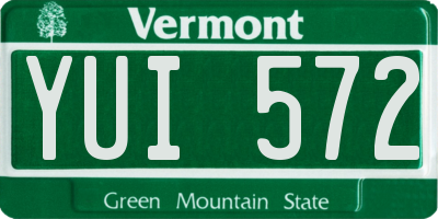VT license plate YUI572