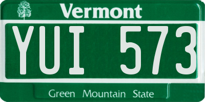 VT license plate YUI573