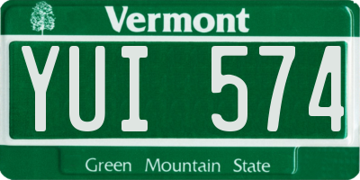 VT license plate YUI574