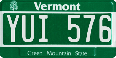 VT license plate YUI576