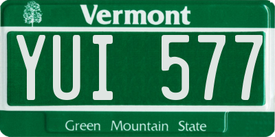 VT license plate YUI577