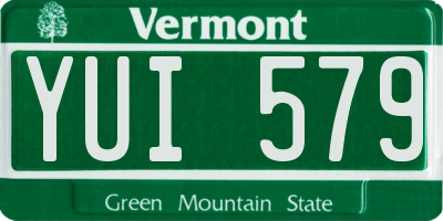 VT license plate YUI579