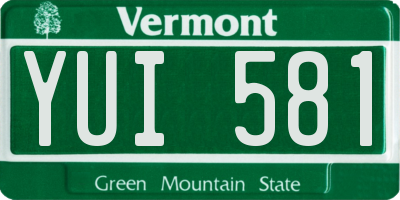 VT license plate YUI581