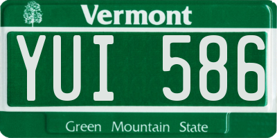 VT license plate YUI586
