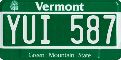 VT license plate YUI587