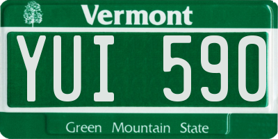 VT license plate YUI590