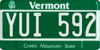 VT license plate YUI592