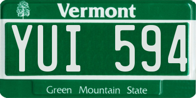VT license plate YUI594