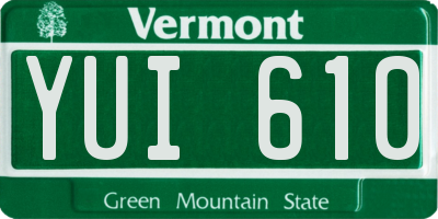 VT license plate YUI610
