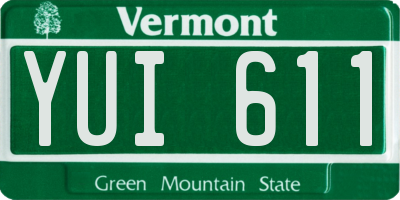 VT license plate YUI611