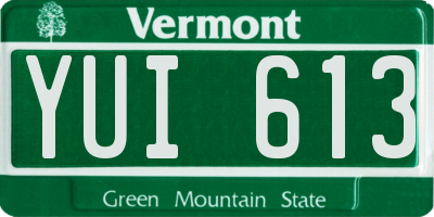 VT license plate YUI613