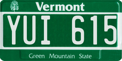 VT license plate YUI615
