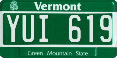 VT license plate YUI619