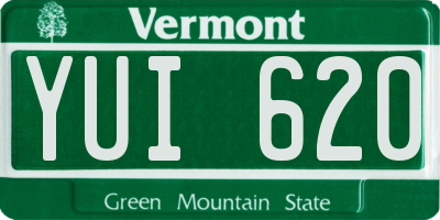 VT license plate YUI620