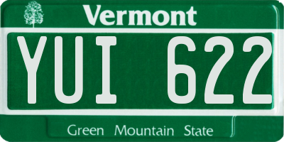 VT license plate YUI622