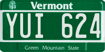 VT license plate YUI624