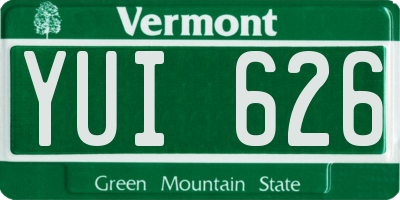 VT license plate YUI626