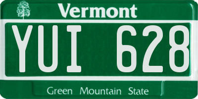 VT license plate YUI628