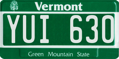VT license plate YUI630