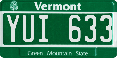 VT license plate YUI633