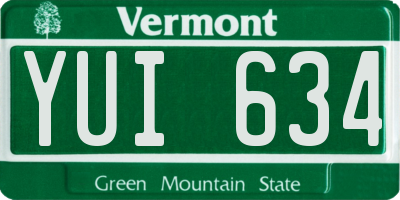 VT license plate YUI634