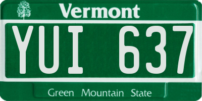 VT license plate YUI637