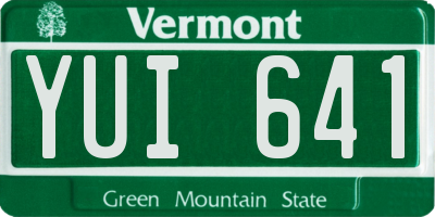 VT license plate YUI641