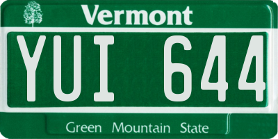 VT license plate YUI644