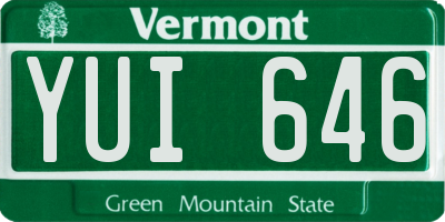 VT license plate YUI646