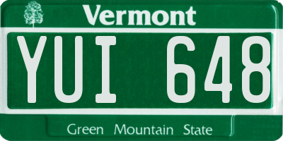 VT license plate YUI648