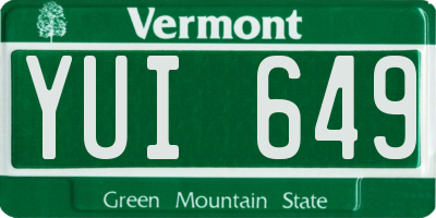 VT license plate YUI649