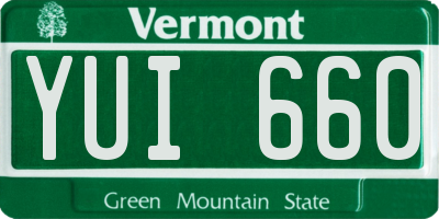 VT license plate YUI660