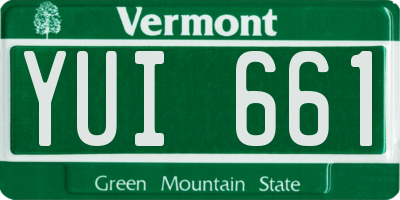 VT license plate YUI661