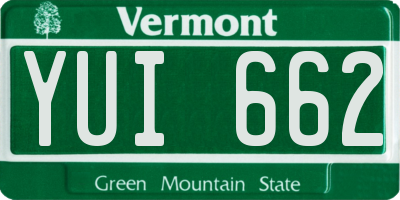 VT license plate YUI662