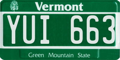 VT license plate YUI663