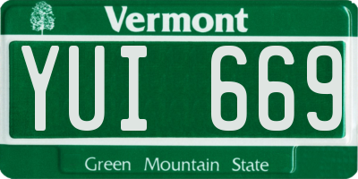 VT license plate YUI669