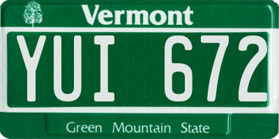 VT license plate YUI672