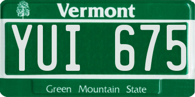 VT license plate YUI675