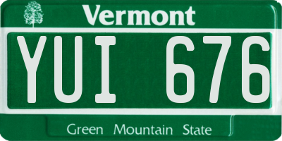 VT license plate YUI676
