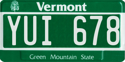 VT license plate YUI678