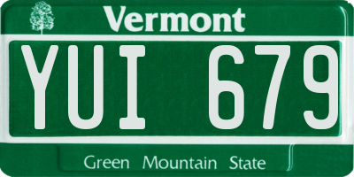 VT license plate YUI679