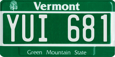 VT license plate YUI681